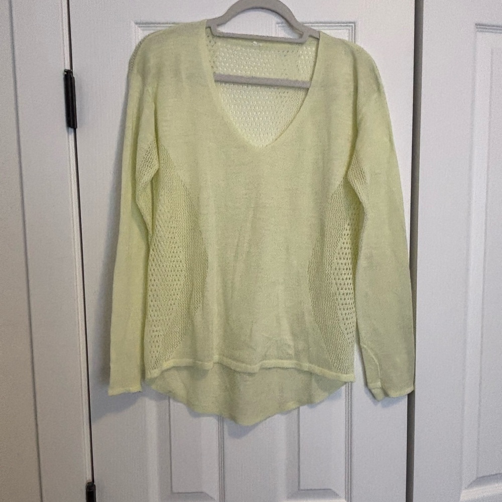 lululemon athletica Pale Yellow V-Neck Lightweight Sweater